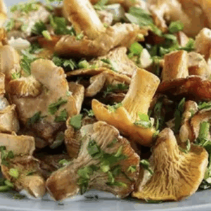 #Poêlée de Girolles fraiches (15 min à 150°c recouvert d'alu)